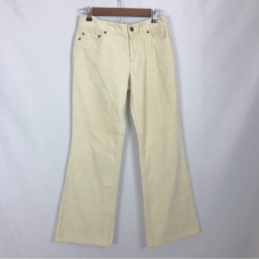 Loft Ann Taylor Petites Cream Beige Corduroy Pants Women’s Size 4P Flare